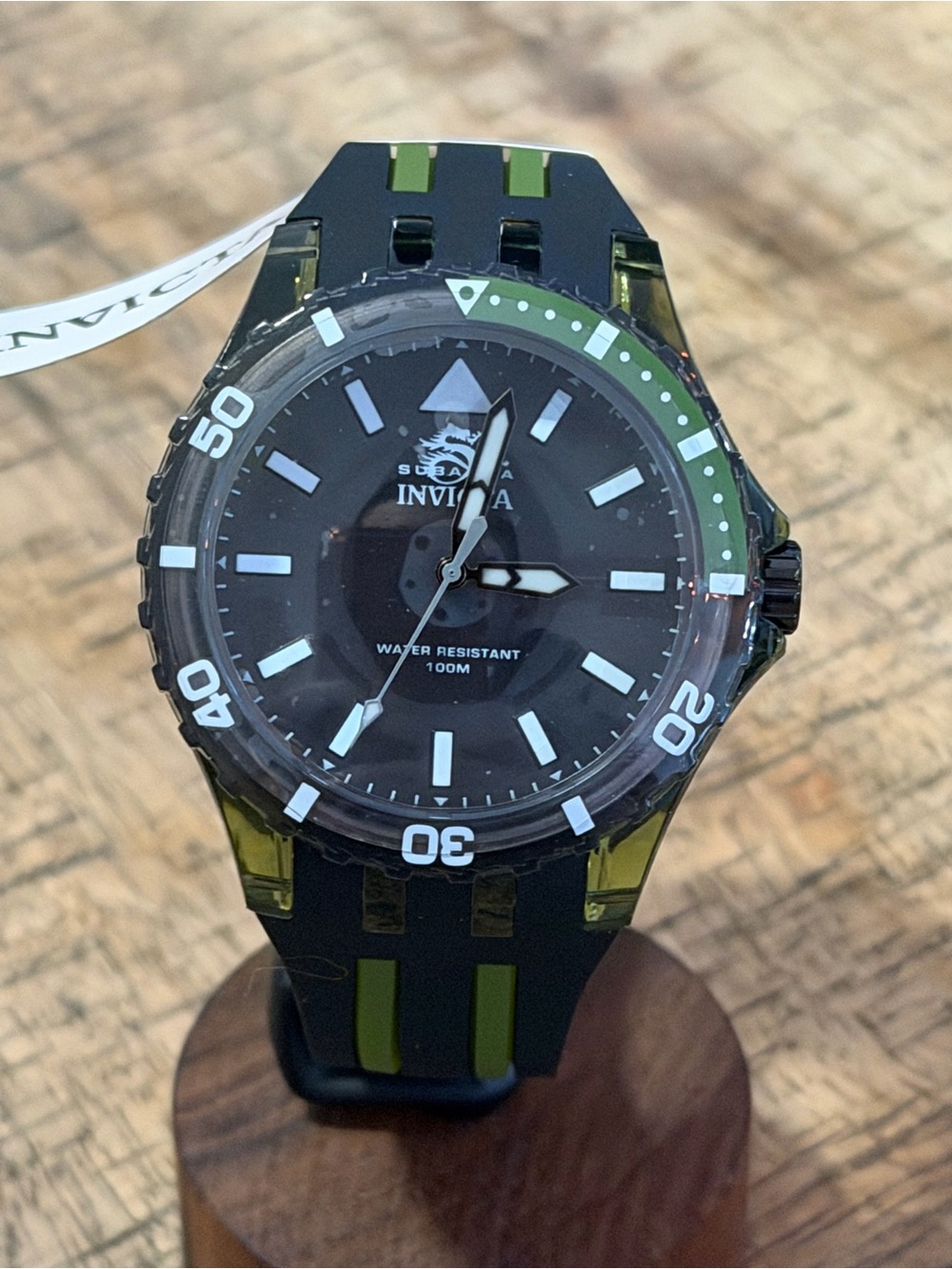 NEW Invicta Subaqua Black Green Bezel Dragon Dial Dive Watch 100M Quartz NIB